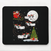 Lambs Sheep Santa Sleigh Flying Funny Magical Chri Mousepad (Vorne)