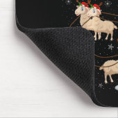 Lambs Sheep Santa Sleigh Flying Funny Magical Chri Mousepad (Ecke)