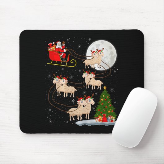 Lambs Sheep Santa Sleigh Flying Funny Magical Chri Mousepad (Mit Mouse)