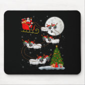 Lambs Sheep Santa Sleigh Flying Funny Magical Chri Mousepad (Vorne)