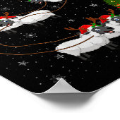 Lambs Sheep Santa Sleigh Flying Funny Magical Chri Poster (Ecke)