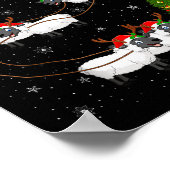 Lambs Sheep Santa Sleigh Flying Funny Magical Chri Poster (Ecke)
