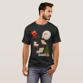 Lambs Sheep Santa Sleigh Flying Funny Magical Chri T-Shirt (Vorne ganz)
