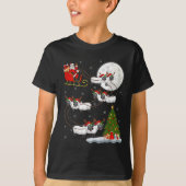 Lambs Sheep Santa Sleigh Flying Funny Magical Chri T-Shirt (Vorderseite)