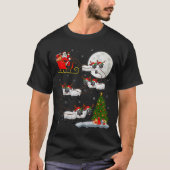 Lambs Sheep Santa Sleigh Flying Funny Magical Chri T-Shirt (Vorderseite)