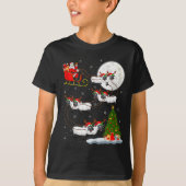 Lambs Sheep Santa Sleigh Flying Funny Magical Chri T-Shirt (Vorderseite)