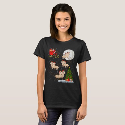 Lambs Sheep Santa Sleigh Flying Funny Magical Chri T-Shirt (Vorne ganz)