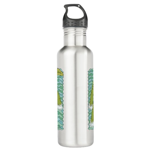 Lambton Worm und Knight Edelstahlflasche (Rückseite)