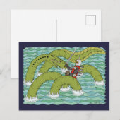 Lambton Worm und Knight Postkarte (Vorne/Hinten)
