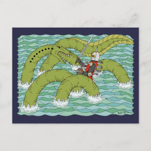 Lambton Worm und Knight Postkarte
