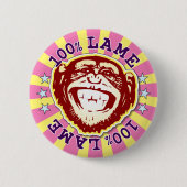 Lame 100% Funny Funky Monkey Abzeichen Button (Vorderseite)