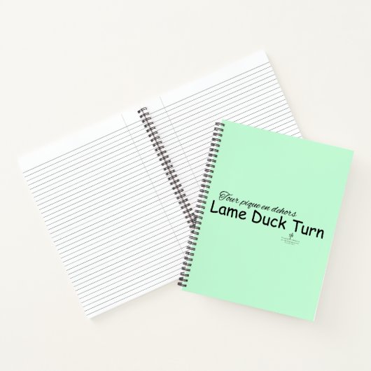 Lame Duck Turn Minze Green und Black Notebook Notizblock (Innenseite)