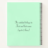 Lame Duck Turn Minze Green und Black Notebook Notizblock (Rückseite)