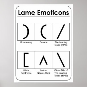 Lame Emoticons Chart Lustiges Poster