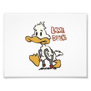 Lame Ente Cartoon  Hintergrundfarbe Fotodruck