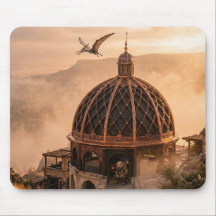 Lamella-Kuppelbau auf Fantasy-Szene Mousepad
