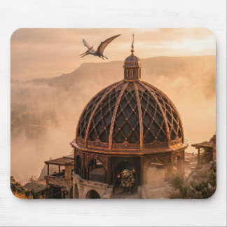 Lamella-Kuppelbau auf Fantasy-Szene Mousepad