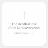 Lamentations 3:22-23 Bible Verse Minimal Faith Quadratischer Aufkleber (Vorderseite)