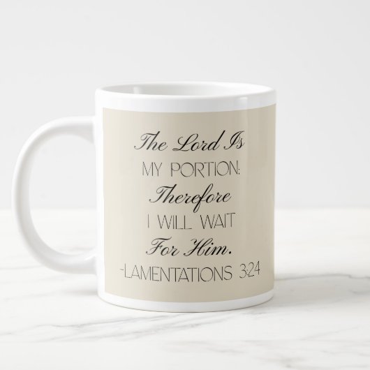 Lamentations 3:24 Hope Bible Verse Mug  Jumbo-Tasse (Links)