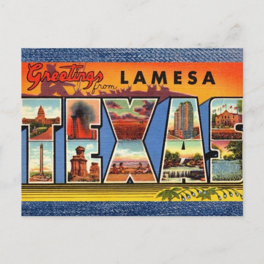 Lamesa TX. Grüße Postkarte (Vorderseite)
