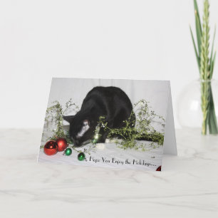 Lametta-Katze Feiertagskarte