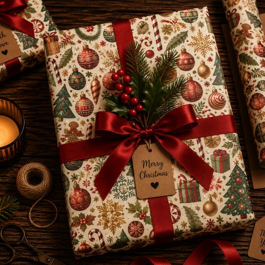 Lametta und Glanz Geschenkpapier Set
