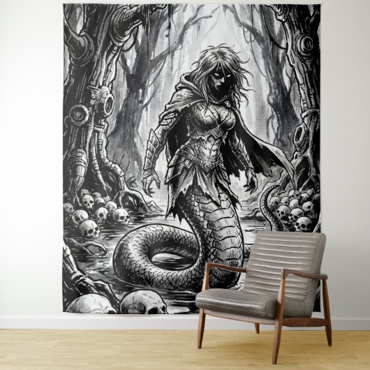 Lamia the Serpent Queen of Skulls Wandteppich (Beispiel)