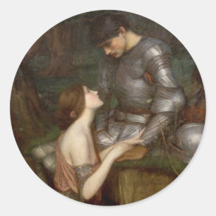 Lamia und der Soldat von John William Waterhouse Runder Aufkleber