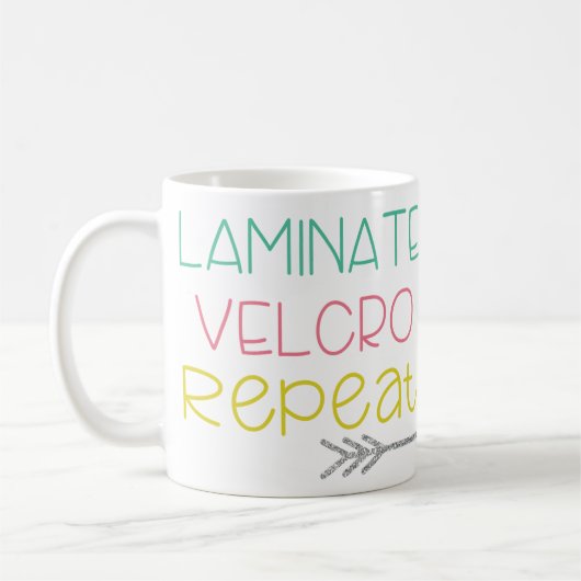Laminat. Flausch. Wiederholung. Tasse (Links)