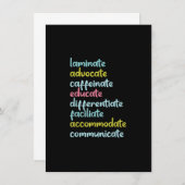 Laminate Advocate Caffeinate Educate Einladung (Vorne/Hinten)