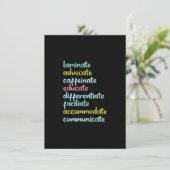 Laminate Advocate Caffeinate Educate Einladung (Stehend Vorderseite)