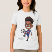 Lamine Yamal - Barças aufstrebender Star Cartoon T Tri-Blend Shirt (Vorderseite)