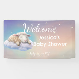 Lamm auf einer Cloud-Babydusche Banner