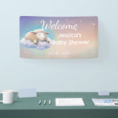 Lamm auf einer Cloud-Babydusche Banner (Messe)