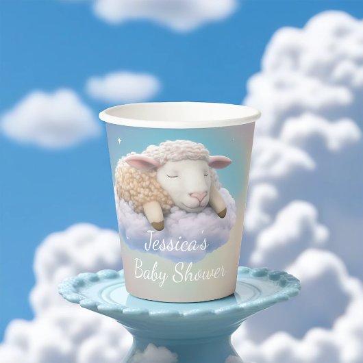 Lamm auf einer Cloud-Babydusche Pappbecher