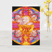 Lamm aus gefärbtem Glas Karte (Gelbe Blume)