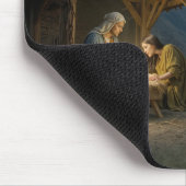 Lamm beobachtet die Weihnachtskrippe Mousepad (Ecke)