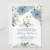 Lamm-Blau-Blume-Babydusche Einladung (Vorderseite)