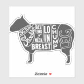 Lamm-Butcher-Diagramm Aufkleber (Blatt)