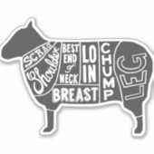 Lamm-Butcher-Diagramm Aufkleber (Vorderseite)