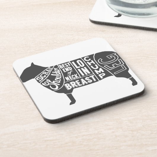 Lamm-Butcher-Diagramm Getränkeuntersetzer (Linke Seite)