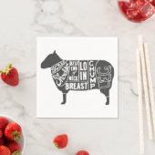 Lamm-Butcher-Diagramm Serviette (Beispiel)