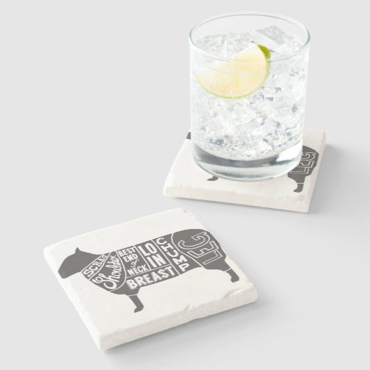 Lamm-Butcher-Diagramm Steinuntersetzer (Seitenansicht)