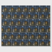 Lamm, das Baby Jesus in einer Krippe betrachtet Geschenkpapier (Flach)