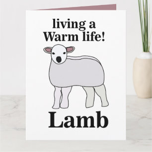 Lamm, das ein warmes Leben führt, lustiges Lamm Karte