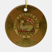Lamm des Gottes Ecce Agnus Dei Keramik Ornament (Vorne)