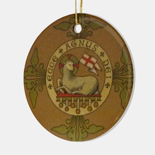 Lamm des Gottes Ecce Agnus Dei Keramik Ornament (Links)