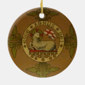 Lamm des Gottes Ecce Agnus Dei Keramik Ornament (Hinten)