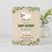 Lamm-Dusche Geburtstagseinladung Einladung (Stehend Vorderseite)