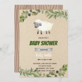 Lamm-Dusche Geburtstagseinladung Einladung (Vorne/Hinten)